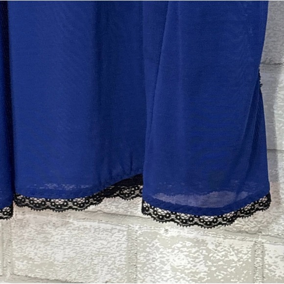 Vtg 90s  Fredericks Hollywood Sheer Lace‎ Chemise Slip Dress Large (Fits S) Vamp - Picture 6 of 11